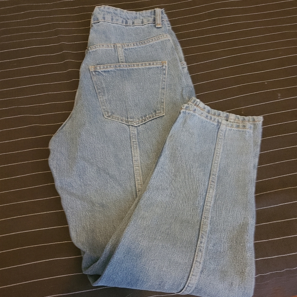 Topshop Yoke Bleach Mom Jeans
